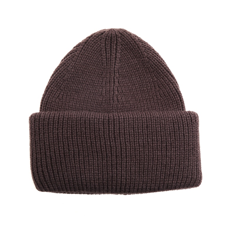 Rib-knit beanie "Bally" Brown melange